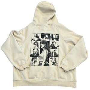 Taylor Swift Hoodie Sz‎ Medium Beige Eras Tour Pullover Sweatshirt Concert Merch